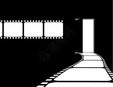 慢门摄影电影区入口视频投影仪制作人动画片白色框架生产投影制作胶卷插画
