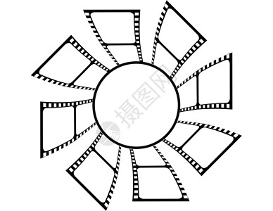 电影明星胶卷动画片制作人制作娱乐白色卷轴投影拍摄黑色背景图片