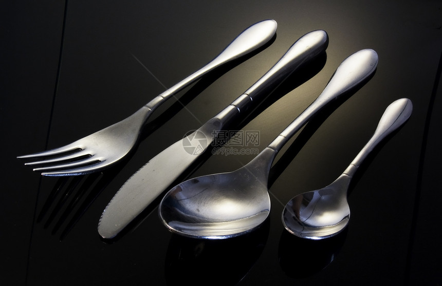 餐具咖啡店环境银器用餐食物金属桌子用具厨房勺子图片