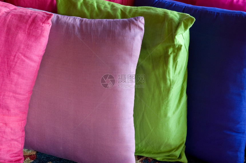 动态颜色布样长椅家居个人柔软度配饰摆设织物粉色活力图片