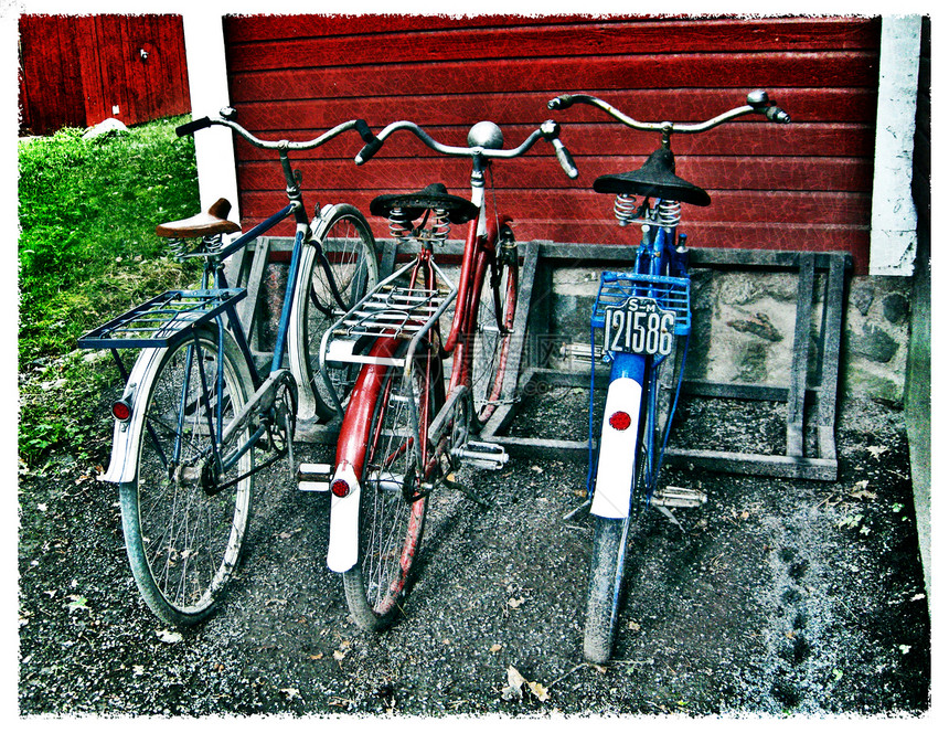 上世纪的自行车图片