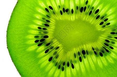 浅桌上的基维水果切片背上发光宏观饮食食物早餐绿色背光猕猴桃灯台小吃奇异果背景图片