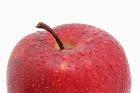 半红苹果小吃色彩对象水果食物午餐红色背景图片