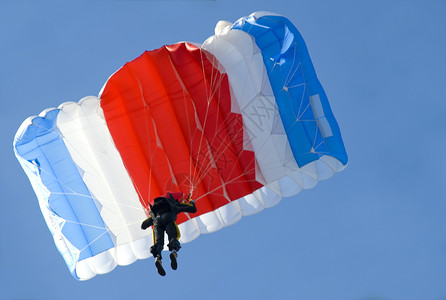 滑翔翼降落伞红色运动员爱好紫色运动天空自由跳伞蓝色滑行背景