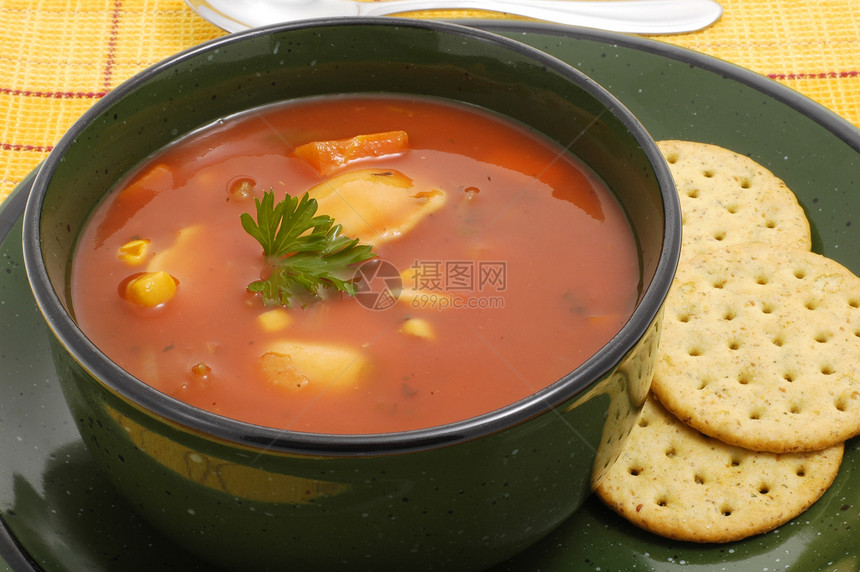 蔬菜汤小吃饼干营养午餐饮食图片