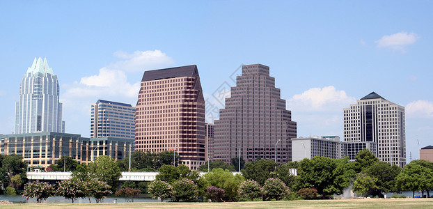 奥氏体得克萨斯州下城奥斯汀天空市中心首都生活全景城市商业景观场景建筑物背景