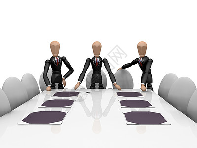 商业团队会议人士桌子男人英语插图白色概念男性预算背景图片