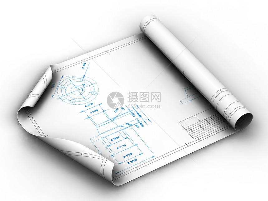 蓝图构造工具建筑师白色插图图片