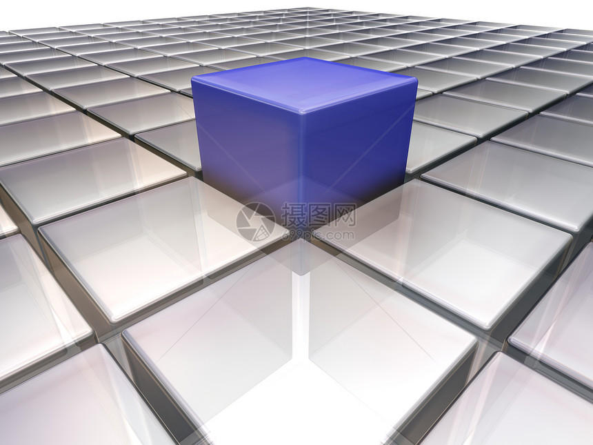 蓝色立方体商业插图正方形概念个性图片