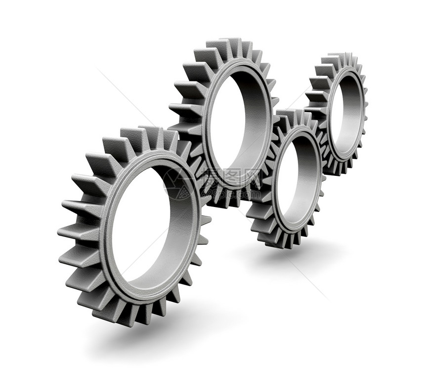 齿轮概念工业机器机械车轮轮子白色插图合金图片
