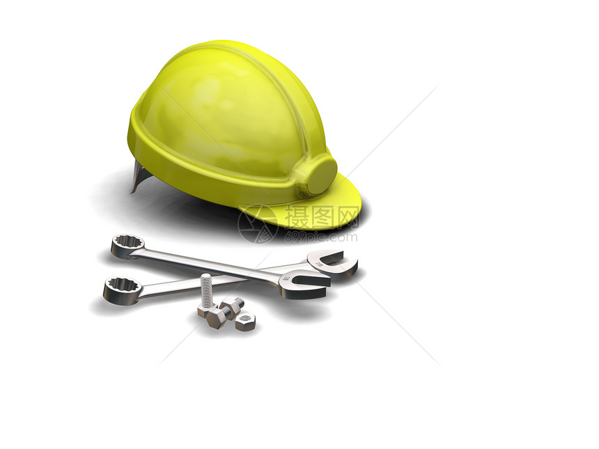 建筑工具工业维修白色指甲建造插图帽子图片