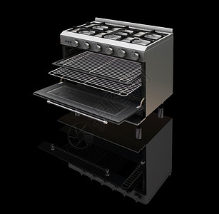 现代烤炉插图用具炊具气体厨房滚刀背景图片
