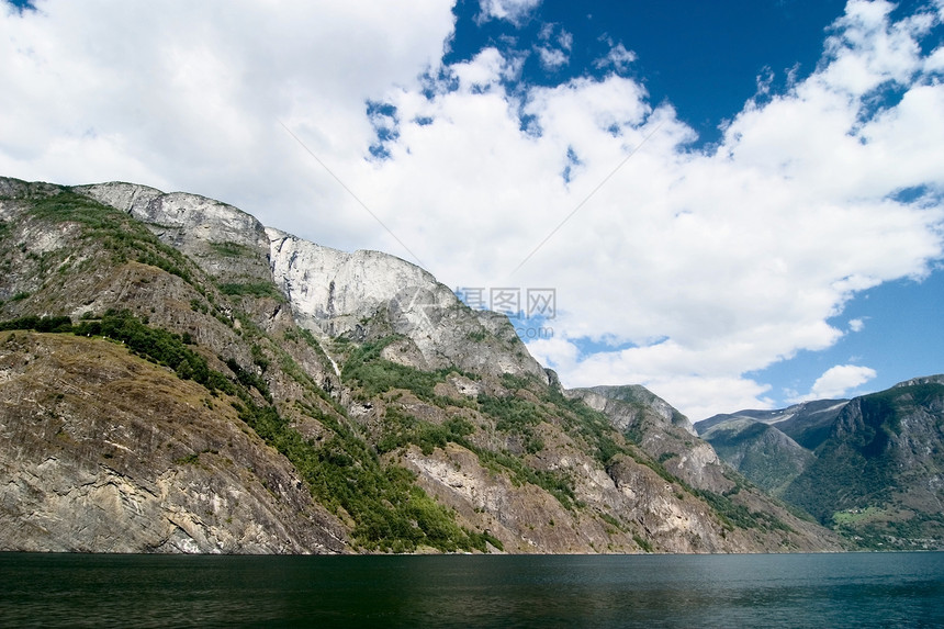 挪威 Fjord 风景天空力量天气峡湾卡片运河海洋蓝色全景旅行图片