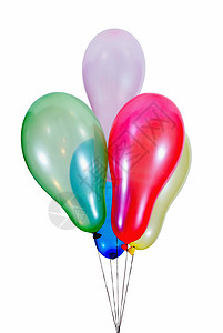 气球绿色黄色飞行字符串红色蓝色粉色背景图片