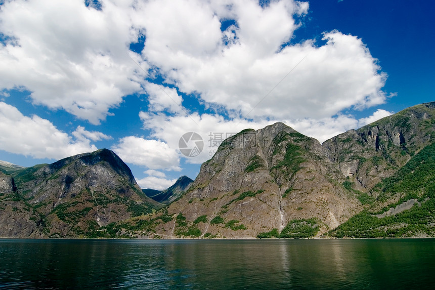 挪威 Fjord 风景全景卡片蓝色国家海洋天空运河峡湾旅行戏剧性图片