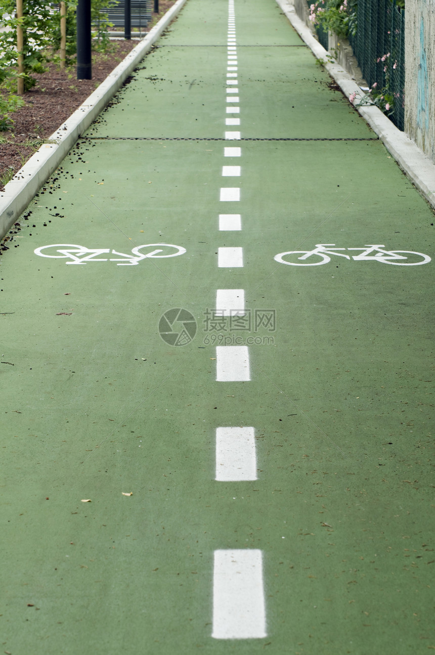 自行车路虚线折线车道运输小路活动途径绿色路线绘画图片