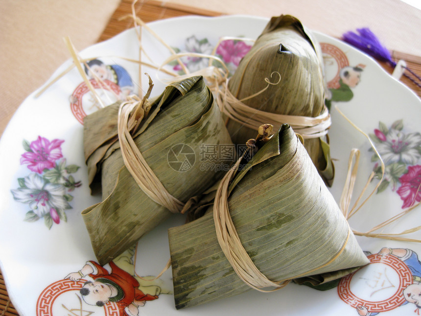 食粮大米树叶文化国际盘子节日糯米食物场合图片