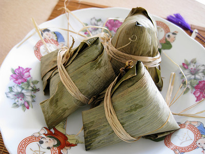 食粮大米树叶文化国际盘子节日糯米食物场合背景图片