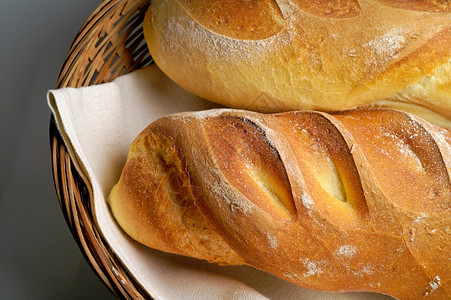 篮子(b1)中多露小麦种成的面包卷背景