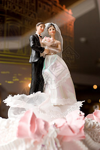 甜甜蜜的爱数字装饰品甜点新娘妻子木偶已婚玫瑰女士塑像背景图片