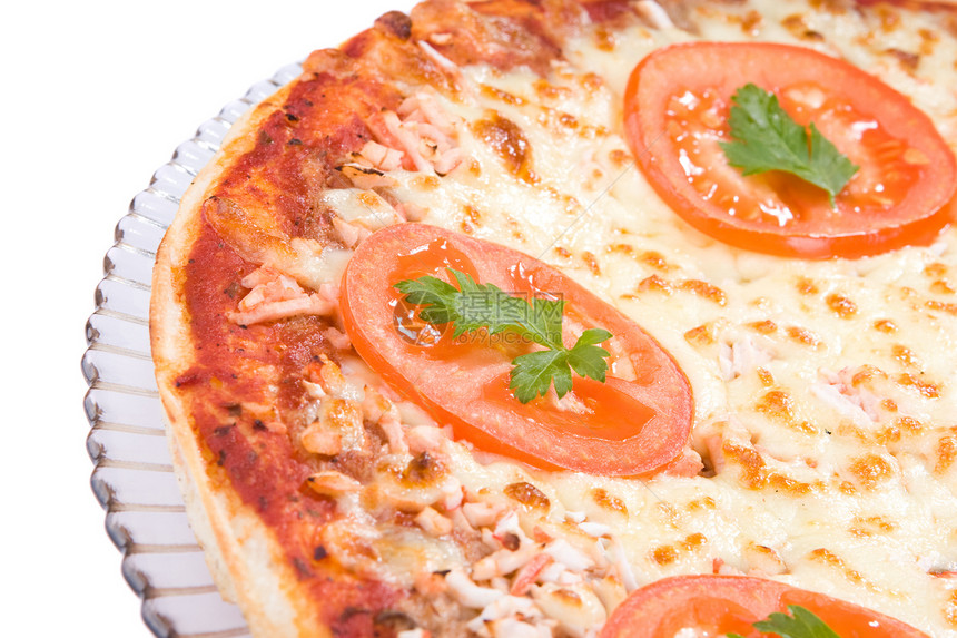 披萨比萨餐厅平底锅食物面团白色烹饪红色午餐海鲜蔬菜图片