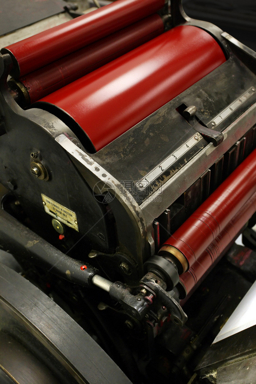 印刷机编号植物刀模工业商业红色滚筒打印机工厂墨水图片