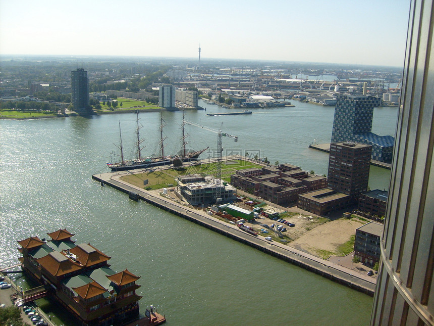 鹿特丹  从 Euromast 查看 Coty全景图片