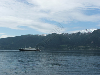 挪威Sogne Fiord渡船峡湾背景图片