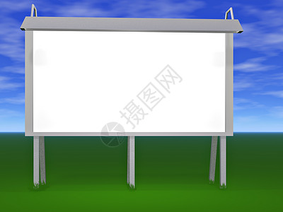 广告牌白色空白展示公告公司宣传商业天空标语框架背景图片