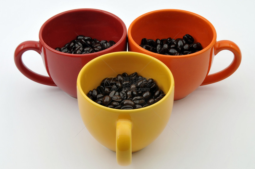 带有咖啡豆的杯活力闲暇休息营养酿造粮食味道商业种子咖啡店图片