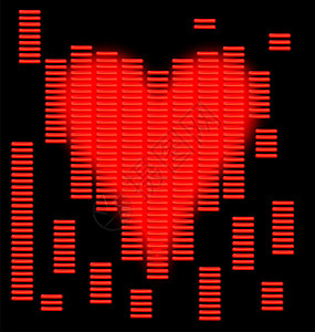 技术心脏仪表电子黑色程式化红色背景图片