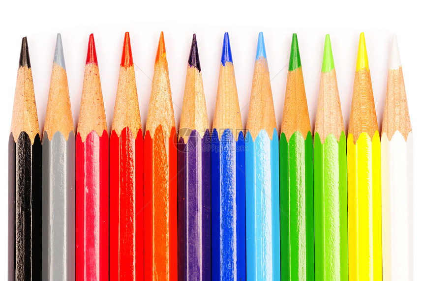蜡笔素描乐器学校教育绘画光谱艺术彩虹调色板图片