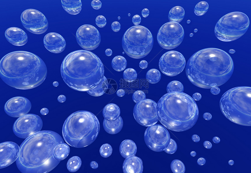 气泡泡沫肥皂反射火花蓝色漂浮图片