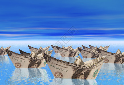 美元船货币资金插图损失金融商业漂浮储蓄清算舰队背景图片