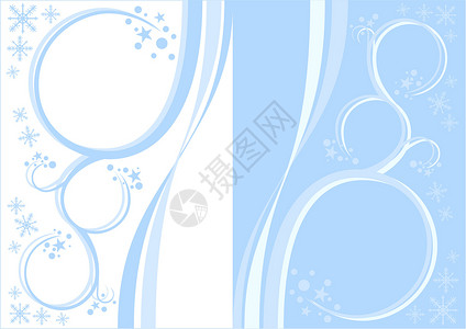 圣诞蓝底背景插图曲线白色蓝色季节雪花星星圆形背景图片