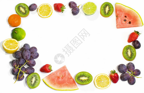 框架水果柠檬西瓜食物局部奇异果情调异国高清图片