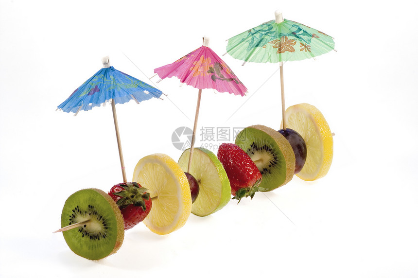 切片水果c雨伞情调奇异果柠檬异国局部食物图片