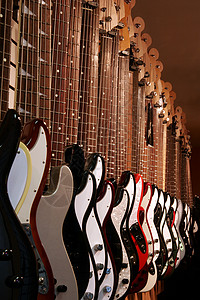 吉他元数仪器白色和弦红色命令声学黑色背景图片