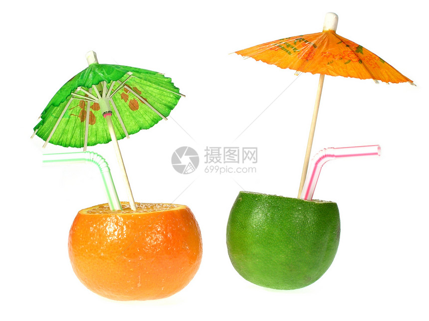 饮假日情调异国水果雨伞管子图片