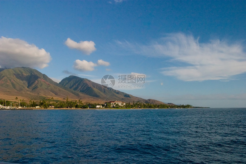 毛伊岛港口火山游客海崖旅行运输旅游热带海洋图片