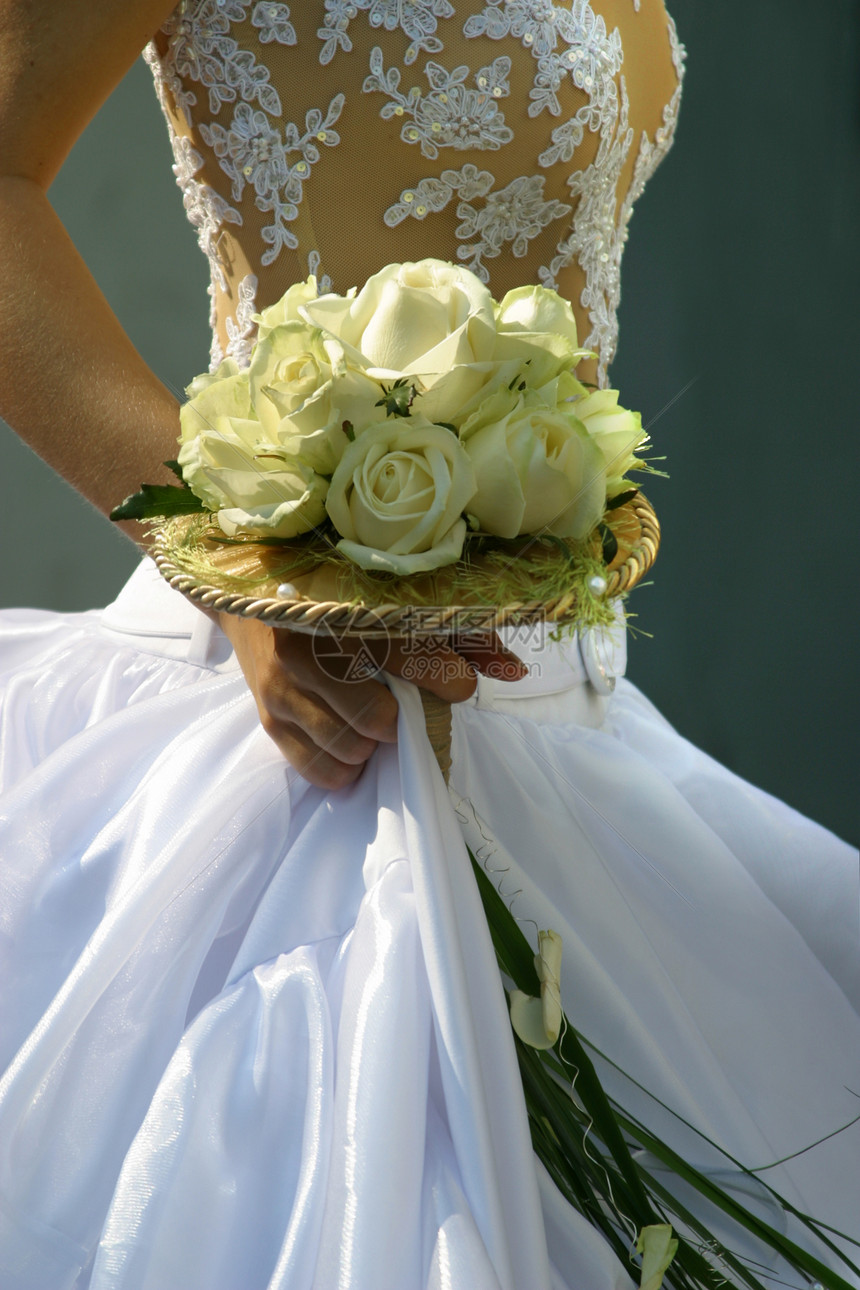 婚礼花束花朵女性已婚新娘裙子戒指粉色手套婚姻白色图片