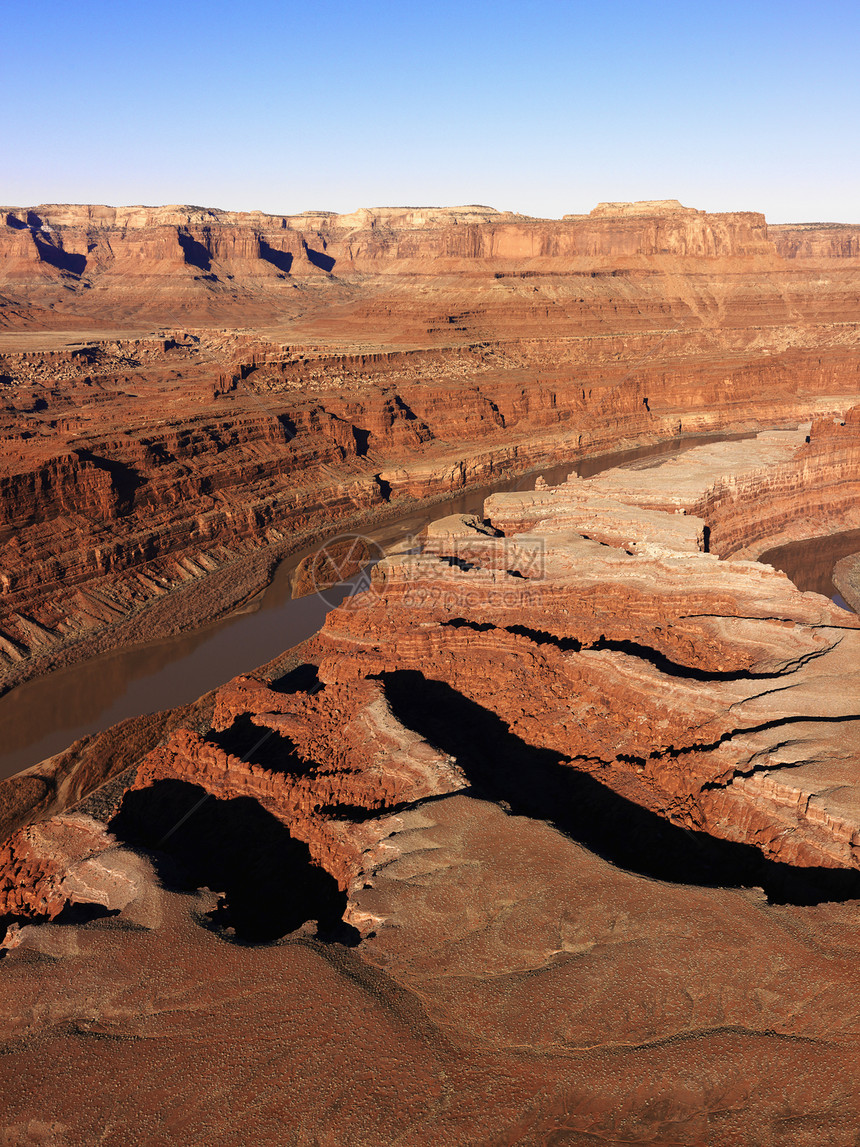 犹他州Canyonland国家公园河岩石橙子台面照片风景天线峡谷沙漠图片