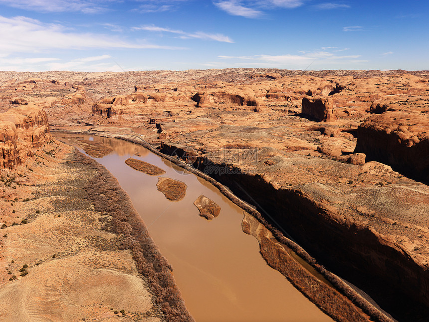 犹他州Canyonland国家公园河天线橙子水平风景照片峡谷沙漠图片