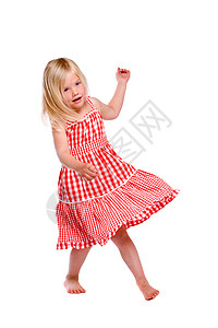 跳舞女孩孩子女孩们幸福青年裙子孩子们金发舞蹈童年乐趣背景图片
