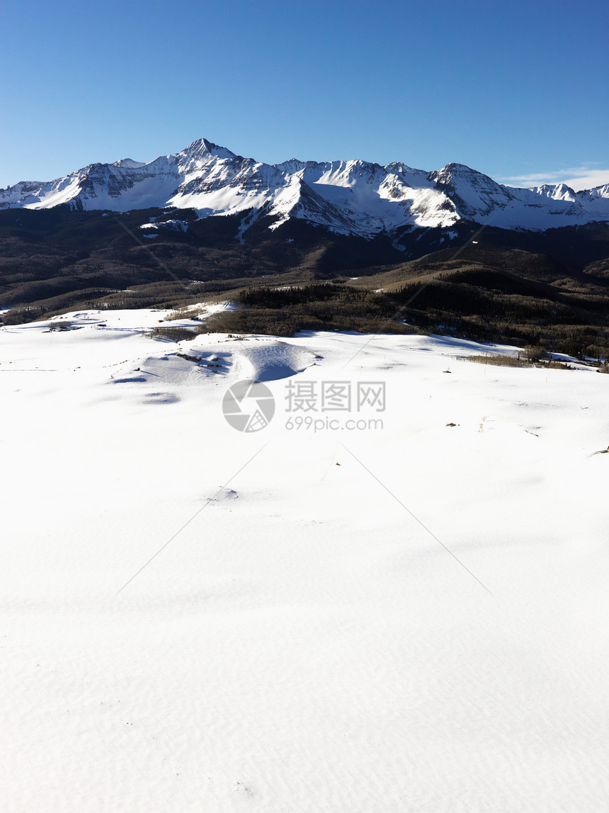 斯诺伊科罗拉多山脉地貌天线风景照片图片