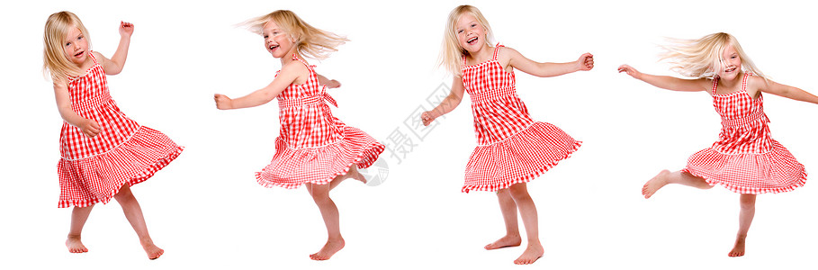 跳舞女孩幸福舞蹈裙子金发青年孩子们童年孩子女孩们乐趣背景图片