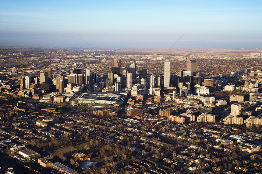 美国科罗拉多州丹佛市景色天线建筑建筑物城市景观水平首都照片图片