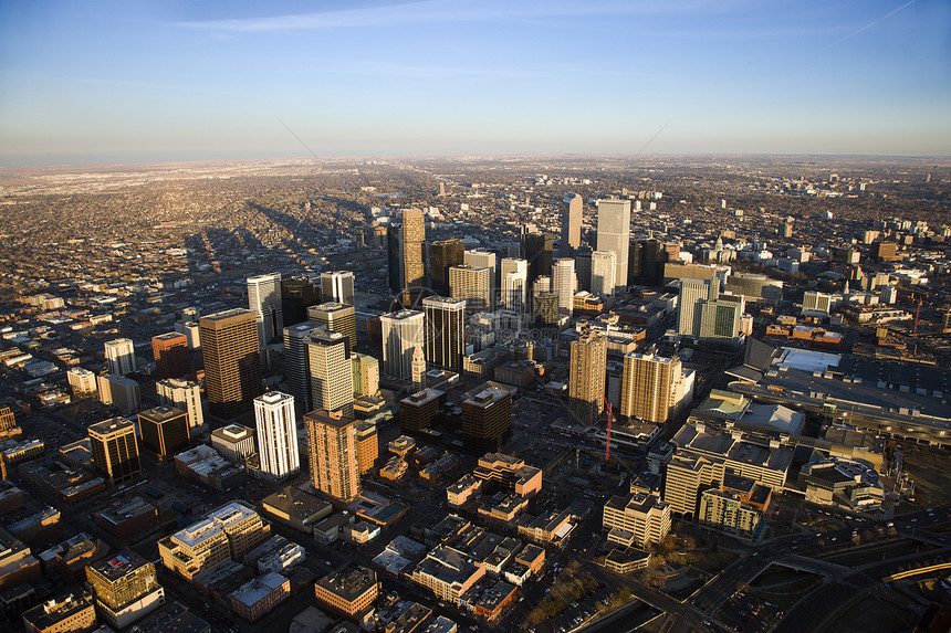美国科罗拉多州丹佛市景色水平照片城市首都摩天大楼景观建筑天线建筑物图片