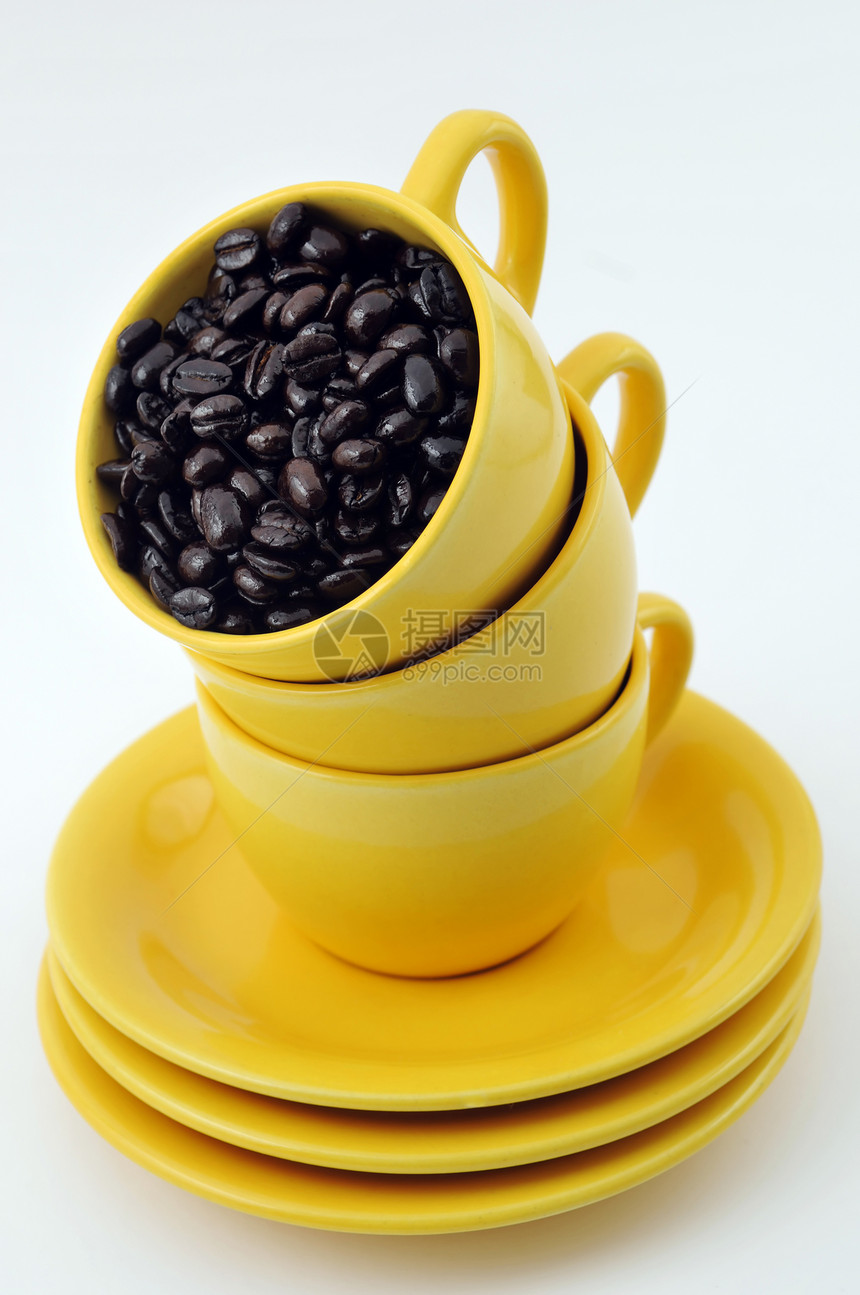 带有咖啡豆的杯酒吧酿造美食咖啡活力商业味道休息豆子兴奋剂图片