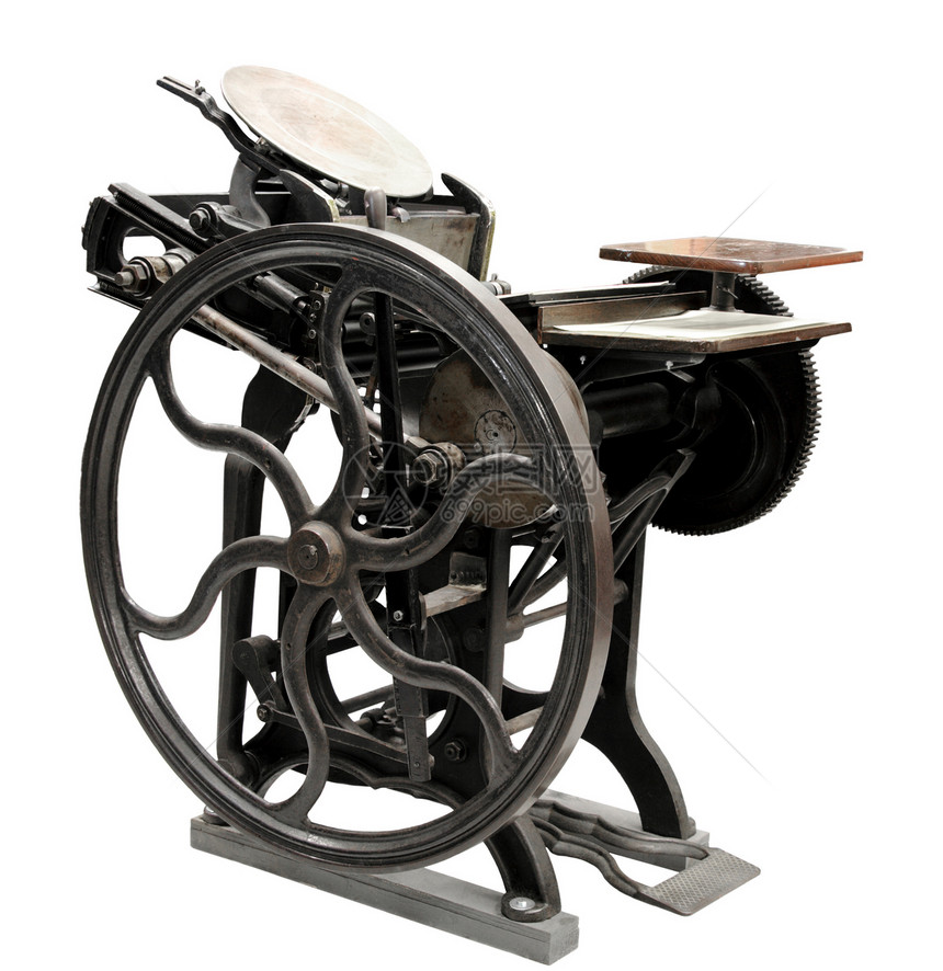1888年古董印刷工艺凸版工业爱好工具历史性齿轮机械金属机器图片